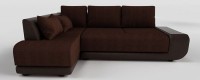Диван угловой Нью-Йорк пума коричневая рогожка+коричневая экокожа