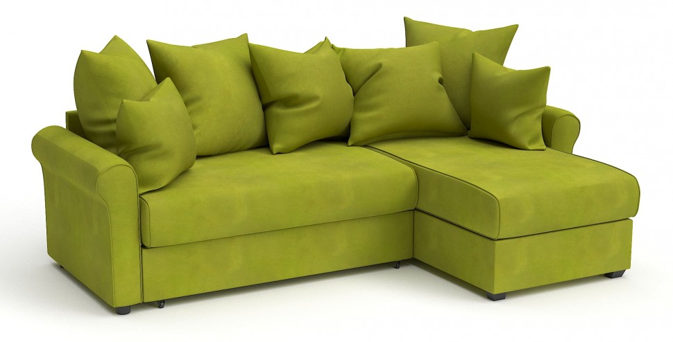 Диван угловой Рейн дельфин салатовый велюр