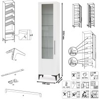 Валенсия Гостиная № 101, цвет ЛДСП белый шагрень/МДФ белый шагрень, ШхГхВ 243,2х38,4х225,2 см., ниша для ТВ 133х38х90 см.