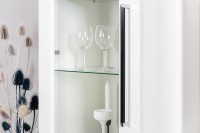 Валенсия Гостиная № 101, цвет ЛДСП белый шагрень/МДФ белый шагрень, ШхГхВ 243,2х38,4х225,2 см., ниша для ТВ 133х38х90 см.