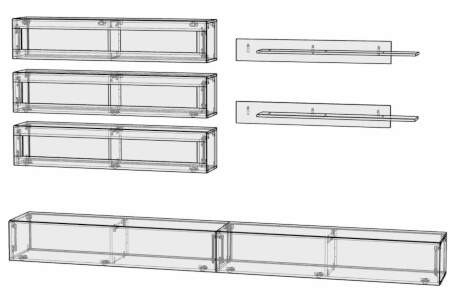 Гостиная 5 МДФ (черная) / Белый Фасадный 0101