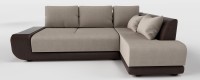 Нью-йорк угловой диван рогожка беж экокожа венге 1.jpg Диван угловой Нью-Йорк пума бежевая рогожка+коричневая экокожа