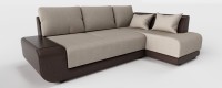 Нью-йорк угловой диван рогожка беж экокожа венге 2.jpg Диван угловой Нью-Йорк пума бежевая рогожка+коричневая экокожа
