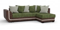 Угловой диван Чикаго Люкс велюр зеленый + экокожа коричневый