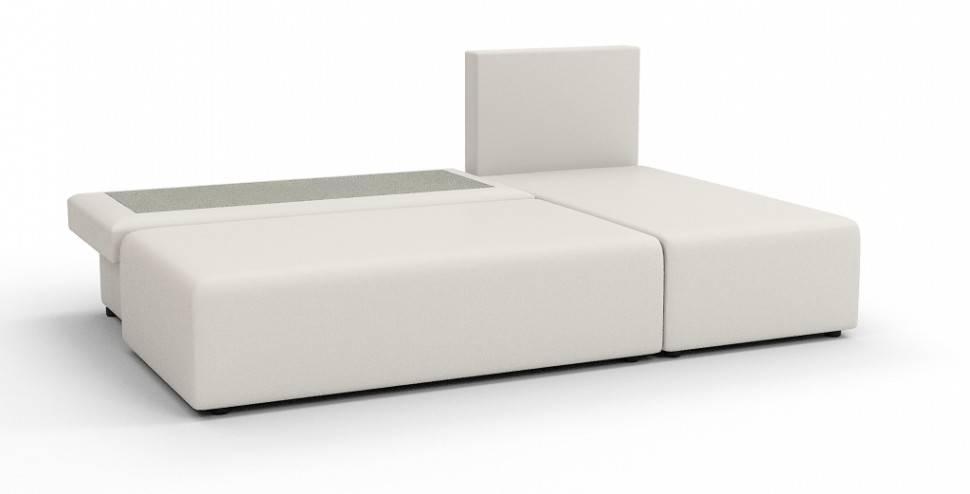 Угловой диван Сеул Люкс экокожа белый + велюр белый