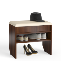 СНЯТО Тумба для обуви С-МД-ТО-09, цвет орех, ШхГхВ 60х37х45 см., обувница с нишей и мягким сиденьем