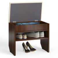 СНЯТО Тумба для обуви С-МД-ТО-09, цвет орех, ШхГхВ 60х37х45 см., обувница с нишей и мягким сиденьем