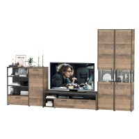 Трувор Гостиная 036, цвет дуб гранж песочный/интра, ШхГхВ 348,4х45,4х210 см., универсальная сборка