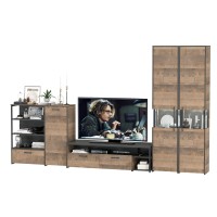 Трувор Гостиная 036, цвет дуб гранж песочный/интра, ШхГхВ 348,4х45,4х210 см., универсальная сборка