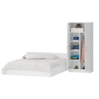 Кровать с ящиками 1800 + Шкаф 2-х створчатый Стандарт, цвет белый, ШхГхВ 183,5х203,5х70 + 90х52х200 см., сп.м. 1800х2000 мм., б/м, основание есть