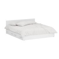 Кровать с ящиками 1800 + Шкаф 2-х створчатый Стандарт, цвет белый, ШхГхВ 183,5х203,5х70 + 90х52х200 см., сп.м. 1800х2000 мм., б/м, основание есть