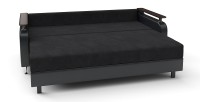Диван прямой Марракеш еврокнижка черный велюр+черная экокожа