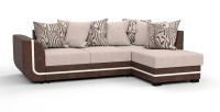 Угловой диван Чикаго Люкс рогожка бежевый + экокожа коричневый
