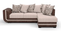 Угловой диван Чикаго Люкс рогожка бежевый + экокожа коричневый